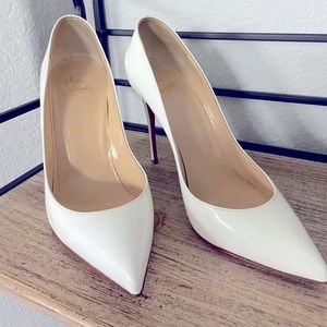 White Christian Louboutin Pigalle Pumps